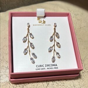 Sincerly Jules Gold Cubic Zirconia Earrings